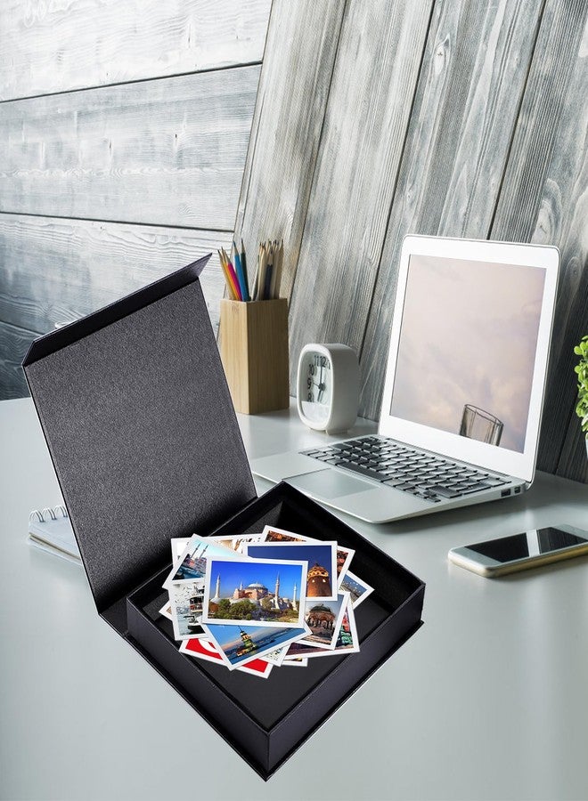 HingoFuni Decorative Photo Storage Box with Lid, 8x10 inch Black Photo Organizer Perfect to Store Your Pictures, Documents, Scrapbooking Supplies, Keepsakes and Other Memories in Style - Image 5